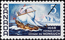 Timbre de 1968 - Voyage du Nonsuch, 1668 - Timbre du Canada
